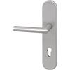 GRUNDMANN 118386 Argento 7552 Johannes su targa lunga PZ 88, Maniglia e Pomello Porta Blindata, Maniglie Porte ÖNORM, Alluminio Anodizzato
