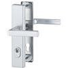 Hoppe 3898645 Maniglia di sicurezza Dallas - OE di Norma distanza 88 mm, in alluminio anodizzato argento, a piastra lunga cilindro a profilo per porte dello spessore di 67 - 72 mm, con nucleo ANTISCASSO, classe 3, 1 pezzi