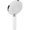 Cornat Vanezza New TECB3476 - Soffione a mano per doccia e vasca da bagno, cromato, 3 tipi, getto normale e morbido, anticalcare e a risparmio idrico, diametro 120 mm