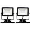 Electraline 92301 coppia 2x Proiettore Faretto design super Slim da Esterno, IP65 a LED con Staffa, 10W, 800LM Nero