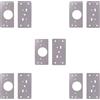 Amig - 5 Placche di Riparazione per Cerniere | 90 x 45 mm | Foro di 35 mm | Per Fissaggio di Cerniere a Tazza | Molteplici Fori per la Maggior Parte delle Cerniere | Acciaio Inossidabile Opaco