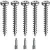 vasalat Spax - Set di viti per legno a testa semicircolare, 5 misure, filettatura completa, argento Torx + bit