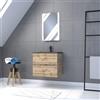 AURLANE Mobile da bagno con cassetto/vasca/specchio a LED, 60 x 54 cm, rovere naturale