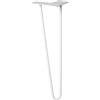 WAGNER Gamba per mobili/Gamba per tavolo/Piede per mobili - HAIRPIN LEG - stile retrò - acciaio rivestito grigio, 12 x 12 x 40 cm, gamba inclinata, con piastra a vite integrata - 12824601