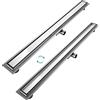 EMKE Canalina per doccia, 110 cm, in acciaio inox, piastrellabile, set completo di scarico per doccia, sifone con antiodore e filtro per capelli, scarico doccia, doppio lato per bagno