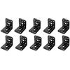 Amig - Pacco da 10 Angoli Piani per Strutture in Legno | Supporti Angolari a 90 gradi | Squadrette di Montaggio | Fissaggio per Mobili, Armadi o Tavoli | Acciaio | Colore Nero | 60 x 50 x 2.2 mm