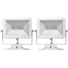 Electraline 92300 coppia 2x Proiettore Faretto design super Slim da Esterno, IP65 a LED con Staffa, 10W, 800LM Bianco