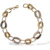 Bracciale da donna in oro giallo e bianco 18 kt (750) con maglie ovali