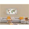 Homemania map70x100-117 Quadro Mondo, Disegno Cornice, Multicolore in Poliestere, Legno, 100 x 3 x 70 cm