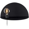 Homemania Lampada a Parete Shelfie, Applique, Nero in Metallo, 50 x 25 x 25 cm, 1 x E27, Max 100W