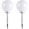 LUMI JARDIN 2 Palline solari da conficcare nel Terreno ∅30cm Moony W30 Bianco