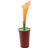 MSV 100118 Scopino per WC a Forma di Fiore in Polipropilene Arancione/Marrone/Verde 13 x 13 x 49,5 cm
