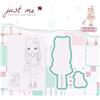 Nellie's Choice Fustella e Timbro Trasparente Ragazza con Gatto-4 Pezzi da 3,3 x 7,7 cm-per Creare Biglietti, Natale, Scrapbooking, Fai da Te, DIY, Metal, più Colori