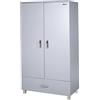 Phoenix Miami Kleiderschrank 2-türig 2 Ante con Chiusura rallentata e 1 cassetto Completamente Estraibile, con Armadio e Ripiani, Legno, Grigio Chiaro Metallizzato, 52 x 98 x 200 cm