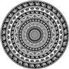 Miracle Home Mandala Mandala/Pareo Multicolore 309 180 Diametro Nero