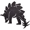 HOMEMANIA Decorazione da Parete Dinosauro - Stegosauro - per Bambini- Wall Art, Muro - per Soggiorno, Camera - Nero in Metallo, 50 x 0,15 x 42 cm