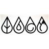 HOMEMANIA Decorazione da Parete Elementi - Acqua, Aria, Terra, Fuoco - Wall Art, Muro - per Soggiorno, Camera - Nero in Metallo, 32 x 0,15 x 50 cm
