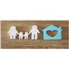 Homemania Stampa su Tela Home, Bianco, Azzurro, Legno, L100xP3xA70 cm