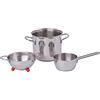Barazzoni Piccinini Set da Cucina, Colapasta Piedini Colore Rosso, Acciaio Inox 18/10