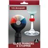 VB VIN BOUQUET Vin Bouquet FIA 1430 tappo silicone con segnabicchieri accessori vino chiudere bottiglia identificare bicchieri