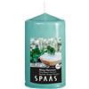 Spaas 12 Candele cilindriche profumate 60, 25 Ore-Minty Hammam, Cera di paraffina, Verde Smeraldo, D 60 mm x H 100 mm