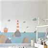 CREARREDA Adesivi Murali per Bambini Mare Misura 100_x_280_cm Decorazione per la Cameretta dei Bambini Made in Italy Adesivi Murali Paesaggio Marino Adesivo Murale Gigante del Mare, 81158