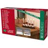 Konstsmide 2499-225 - Candeliere in legno laccato bianco, con decorazione a funghetti, con 5 lampadine trasparenti da 24 V, cavo rosso in tessuto, trasformatore integrato