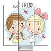 Homemania HM203MDF31 Quadro Friends, Multicolore, 57 x 0.3 x 60 cm, 3 Pezzi