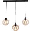 Homemania HOMAX_4903 Lampada a Sospensione Natural, Nero/Legno, 80 x 80 x 100 cm