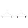 Ordinett Set di 4 Grucce in Legno con Clips | Bianco | Ideali per Pantaloni e Gomme | L 44 cm