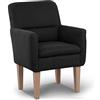 CAVADORE Kira - Divano in tessuto Olympia nero, 66 x 96 x 71 cm