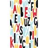 Homemania EXFAB120-80X120CM Tappeto Stampato Letters 1 Per Salotto, Sala, Camera Da Letto, Cameretta Stampa, Moderno, Multicolore, in Poliestere, Cotone, 80x120 cm
