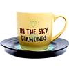 Thumbs Up! L&M Mug And Saucer Set - Diamonds Tazza con Piattino a Forma di Vinile, Ceramica, Multicolore, 15.7x10x15.7 cm