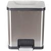 KITCHEN MOVE - Pattumiera a Pedale in Acciaio Inox, di Alta qualità, Stile Attuale, in ABS, plastica e Acciaio Spazzolato, Dimensioni: 42 x 28 x 51,8 cm, Riferimento: BAT-42LU SS