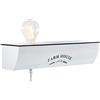 BRILLIANT lampada Farm Life applique da parete e interruttore bianco lucido | 1x A60, E27, 40W, adatto per lampade normali (non incluse) | Scala da A ++ a E | Inclusa linea di alimentazione e spi