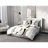 Home Linge Passion Copripiumino 3 pezzi 100% cotone 57 fili matrimoniale 220 x 240 cm Atoll nero senape