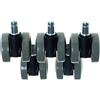 HIMRY KXD3202-5 rotelle per Sedia da Ufficio con Freno Esterno, 11 mm, per Pavimenti duri, Freni Regolabili, Colore: Grigio
