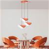 Opviq Elegante chandelier arancione, corpo in metallo, diametro 50 cm, altezza regolabile 75-112 cm, 3 prese E27, perfetto per spazi moderni | IP20