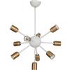 HOMEMANIA Lampada a Sospensione Venus - Lampadario a 10 Luci- da Soffitto - Bianco, Oro in Metallo, 60 x 60 x 70 cm, 10 x E27, 60W