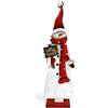 H&H Pupazzo di Neve in Legno, Decoro Natalizio, 9x4x30cm, Addobbo, FESTIVITÀ, Natale, Arredo Casa