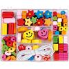 Pracht Creatives Hobby 0855-151 Miscela di perline in legno di diverse forme e colori, con cordoncino bianco, per creare collane, braccialetti e altri gioielli.