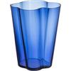 Iittala Aalto 1062564 - Vaso in vetro blu oltremare, dimensioni: 21,4 x 21,4 x 27 cm
