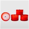 La Briantina Set 4 Moccoli di Cera Votivi da Cimitero, Colore Rosso, 3,5xø5,2 cm, 4 Pezzi, Durata 11 Ore