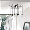 Homemania Lampada a Sospensione Wire, Nero in Metallo, 120 x 120 x 63 cm, 10 x E27, Max 100W