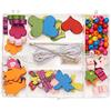 Pracht Creatives Hobby 0855-201 Miscela di perline in legno di diverse forme e colori, con cordoncino bianco, per creare collane, braccialetti e altri gioielli.