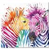 HOMEMANIA Quadro Zebra - Animali - per Soggiorno, Camera - Multicolore in Poliestere, Legno, 60 x 3 x 60 cm