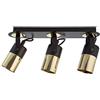 Homemania 8681847094937 Lampada A Soffitto Wilson Black Arredo Design Illuminazione Per Soggiorno, Cucina, Camera, Ufficio Plafoniera, Luce, Nero, Oro, in Metallo, 45x14x15 cm