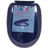 MSV 140052 - Sedile WC con Chiusura Ammortizzata, in plastica/Polipropilene, Dimensioni 33 x 40 x 2,5 cm, Colore: Blu Scuro