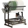 KITCHEN MOVE HUDSON - Scolapiatti in acciaio pieghevole, per 10 piatti e 6 bicchieri