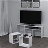 Homemania KSBYZ01 Mobile Porta TV Kasa con Tavolino da caffè, Ante, Ripiani da Soggiorno Bianco in Legno, 141 x 29,5 x 57cm